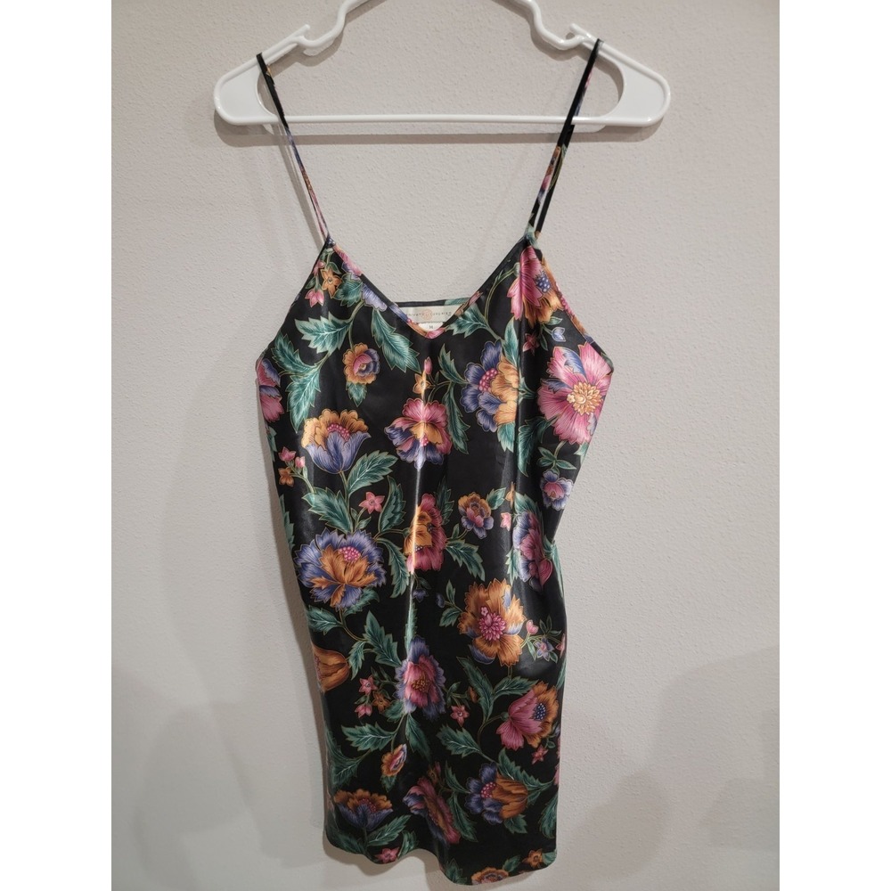 Private Luxuries Sz‎ M Floral Slip Dress Night Gown Chemise Made In USA Vintage